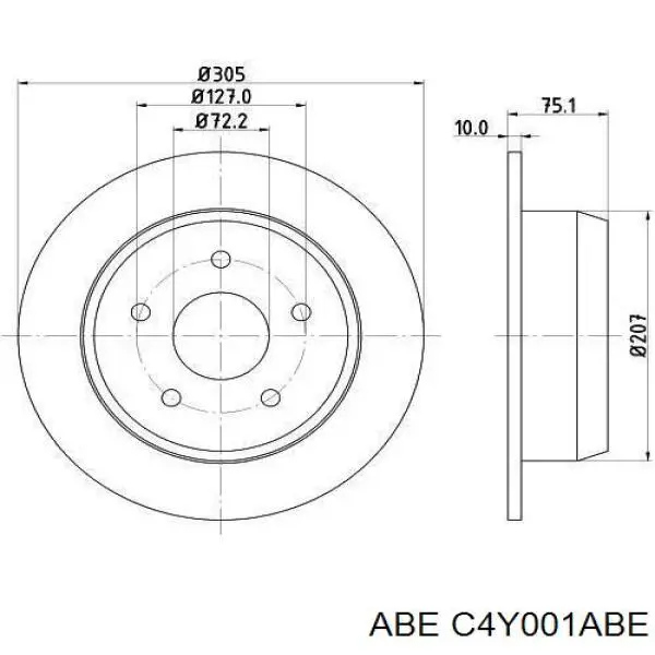 C4Y001ABE ABE disco de freno trasero