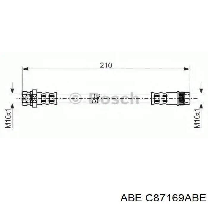 C87169ABE ABE tubo flexible de frenos trasero