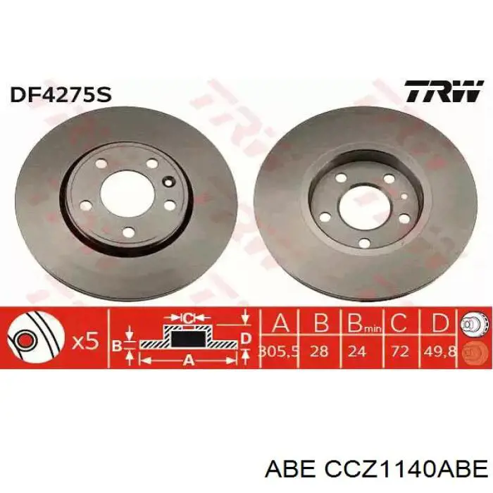 CCZ1140ABE ABE sensor abs trasero derecho