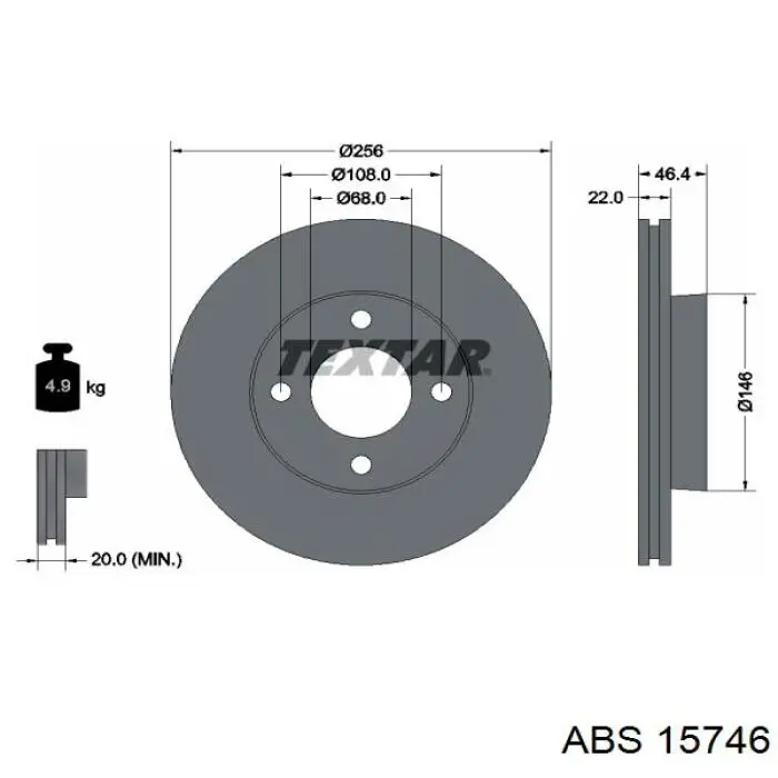 15746 ABS freno de disco delantero