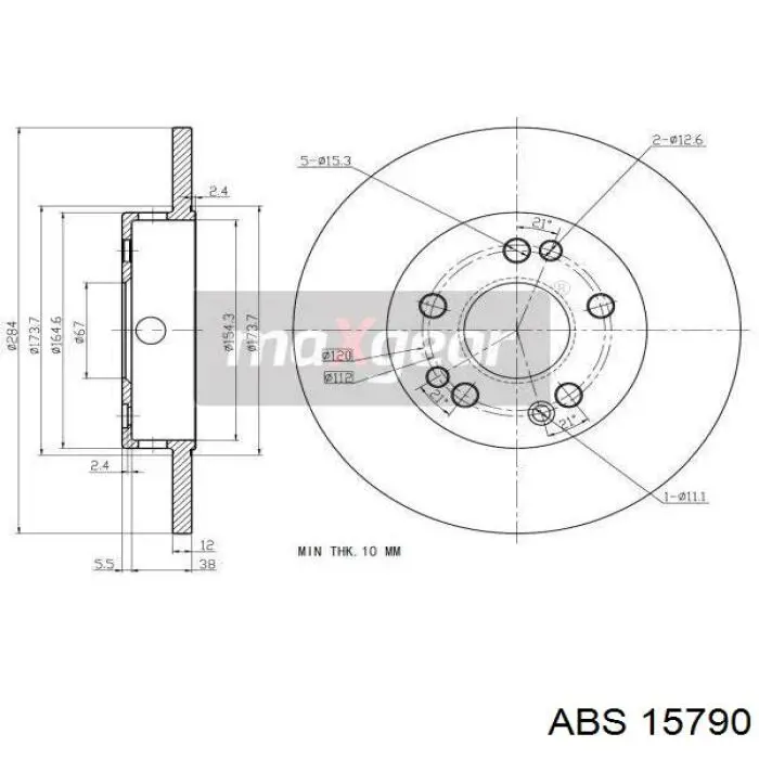 15790 ABS freno de disco delantero