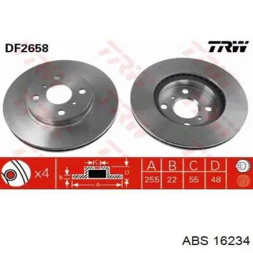 16234 ABS freno de disco delantero