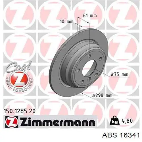 16341 ABS disco de freno trasero