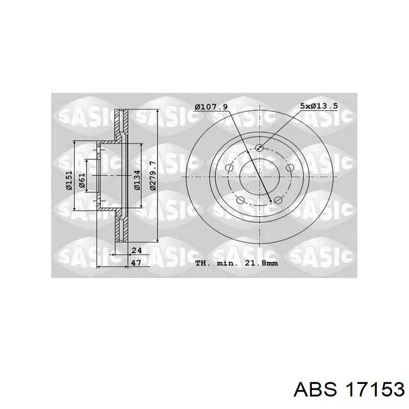 17153 ABS freno de disco delantero