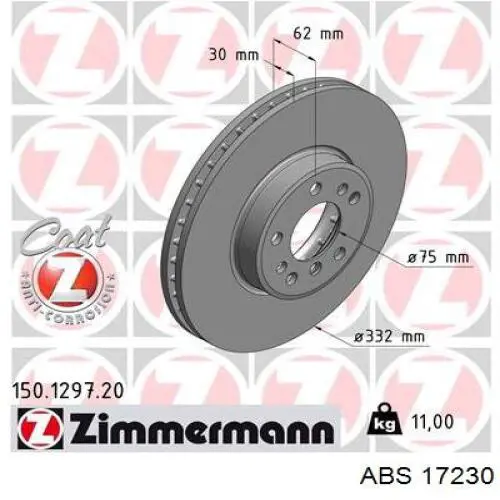 17230 ABS freno de disco delantero