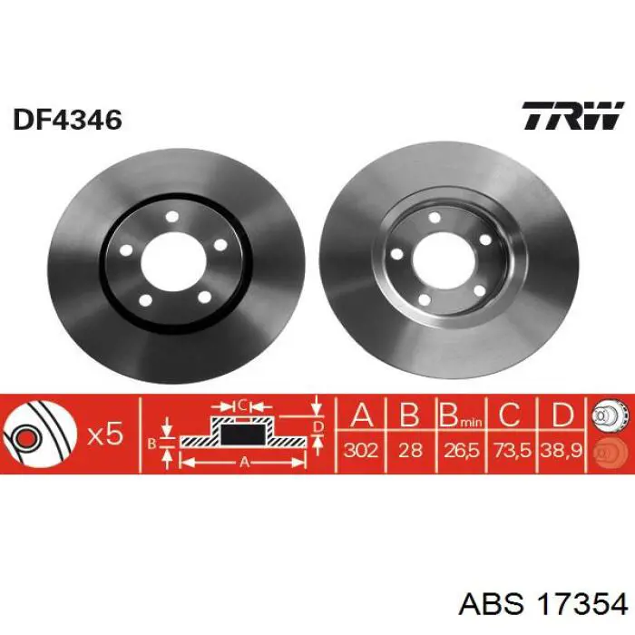 17354 ABS freno de disco delantero