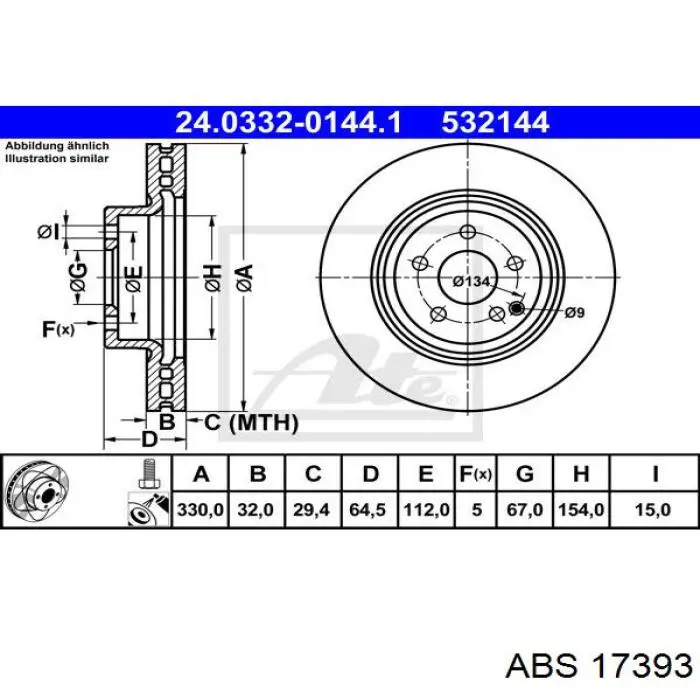 17393 ABS freno de disco delantero