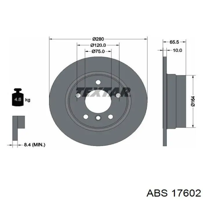 17602 ABS disco de freno trasero