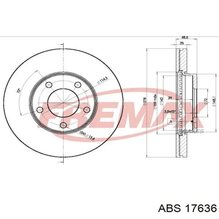 17636 ABS freno de disco delantero