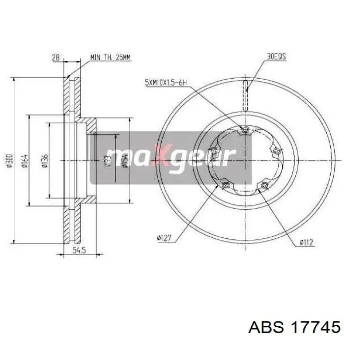 17745 ABS freno de disco delantero