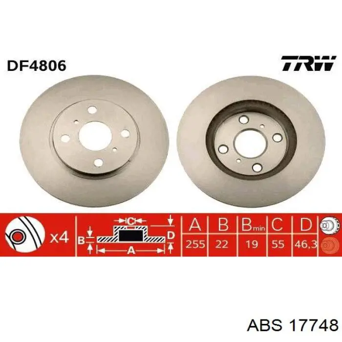 17748 ABS freno de disco delantero