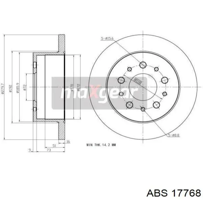 17768 ABS disco de freno trasero