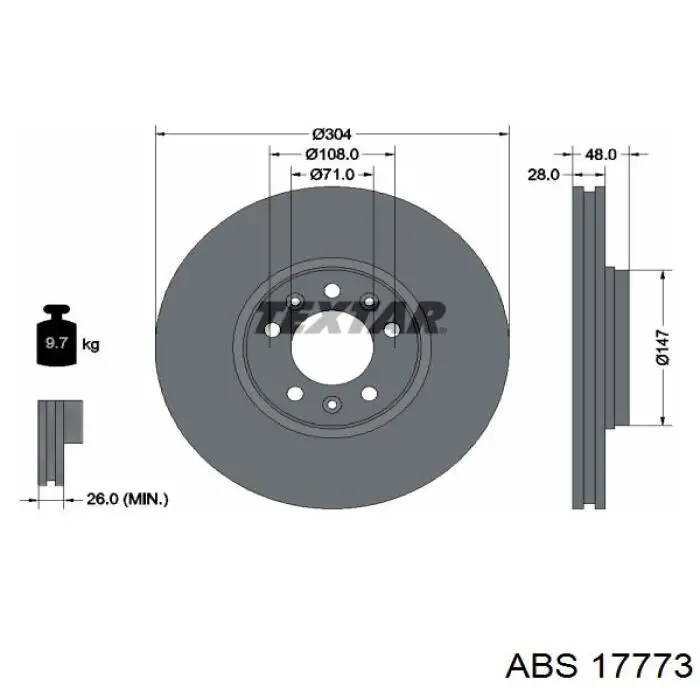 17773 ABS freno de disco delantero