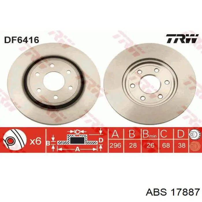 17887 ABS freno de disco delantero