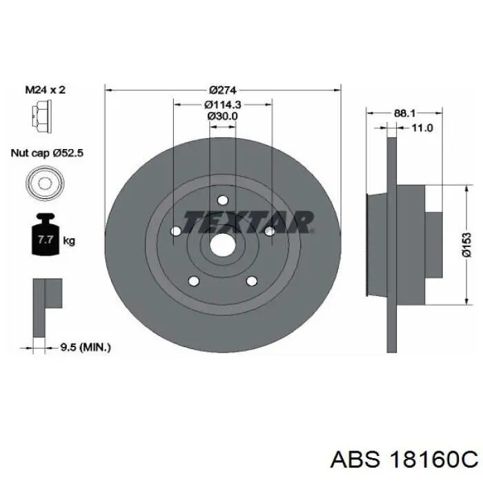 18160C ABS disco de freno trasero