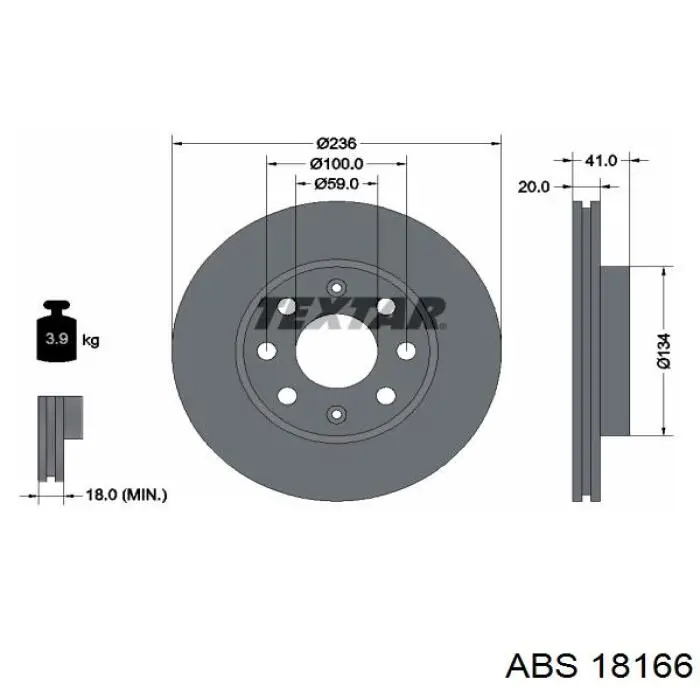 18166 ABS freno de disco delantero