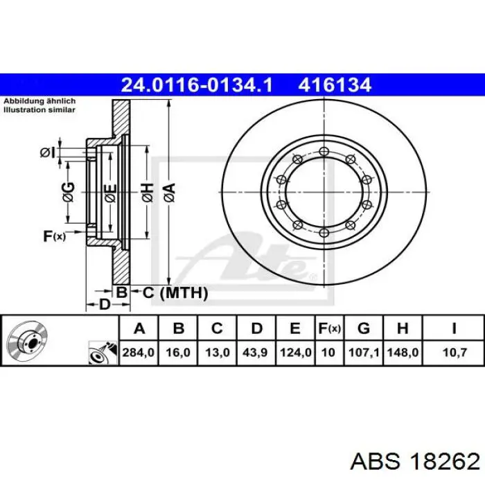 18262 ABS disco de freno trasero