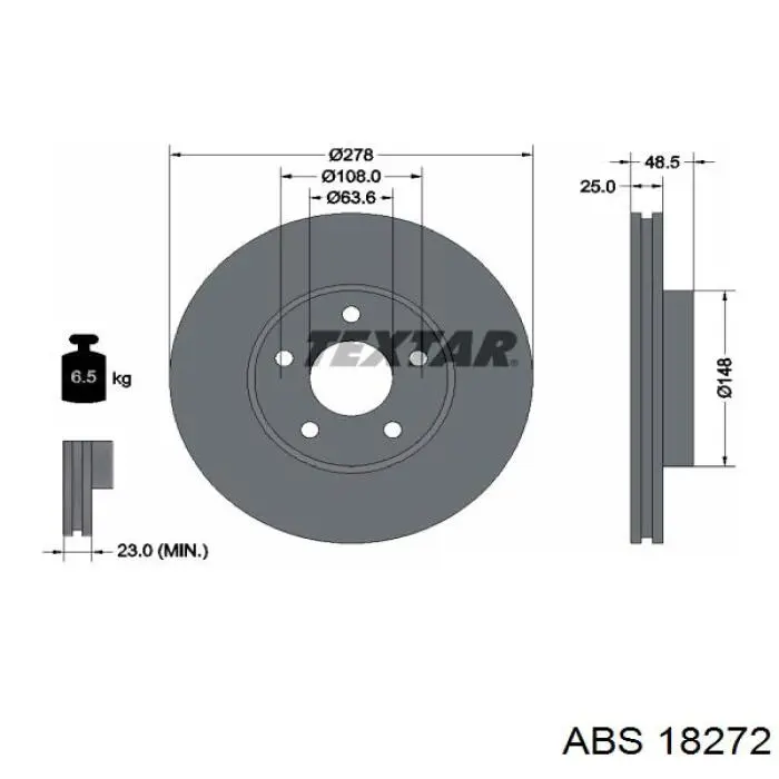 18272 ABS freno de disco delantero