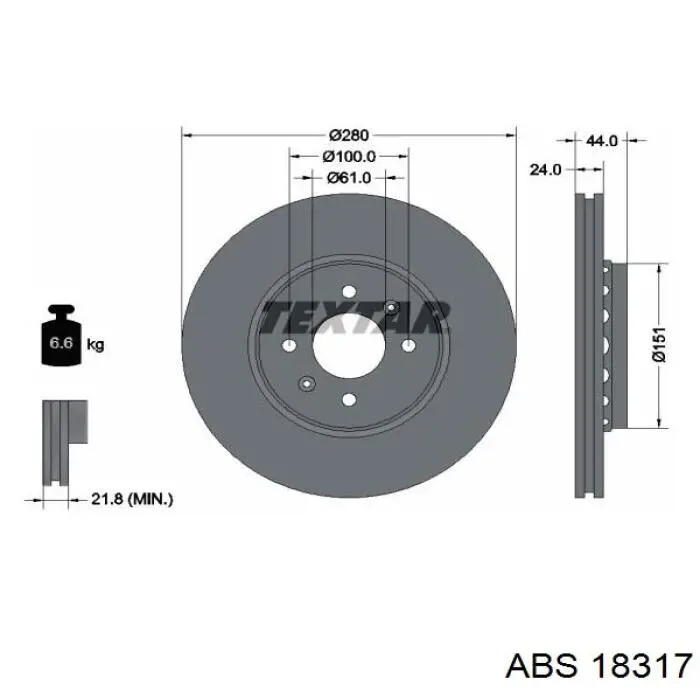 18317 ABS freno de disco delantero