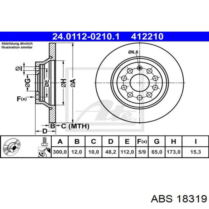 18319 ABS disco de freno trasero