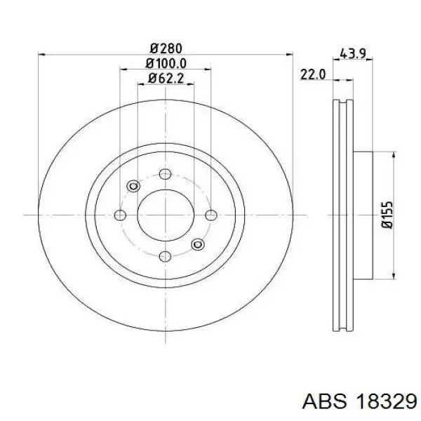 18329 ABS freno de disco delantero