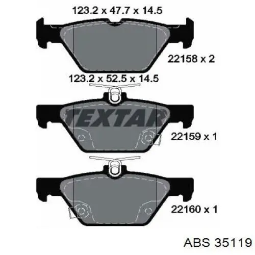 35119 ABS pastillas de freno traseras