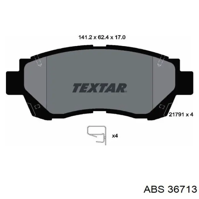 36713 ABS pastillas de freno delanteras