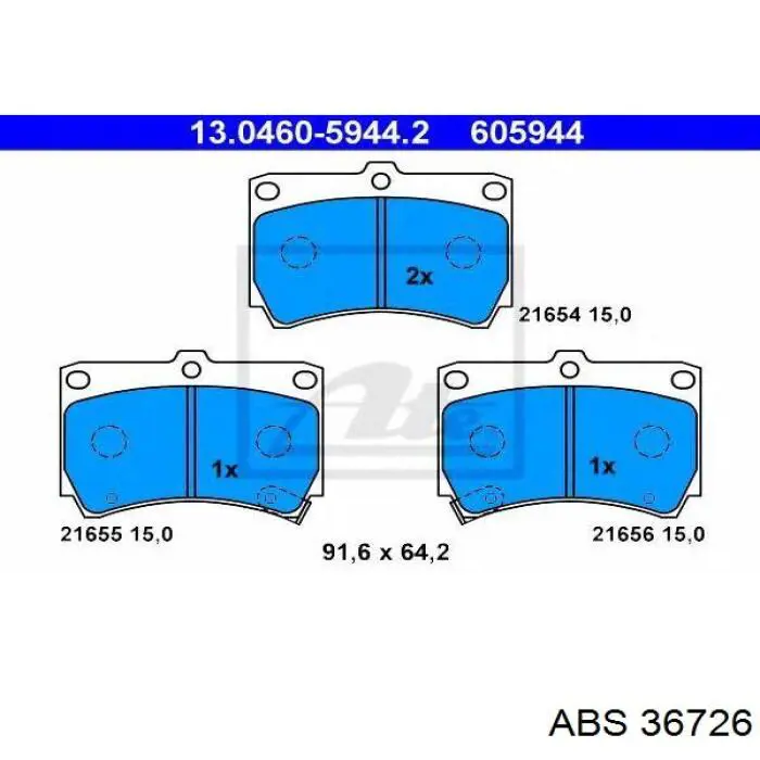 36726 ABS pastillas de freno delanteras