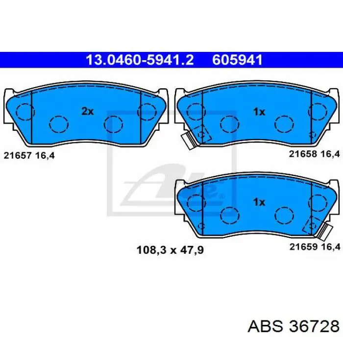 36728 ABS pastillas de freno delanteras