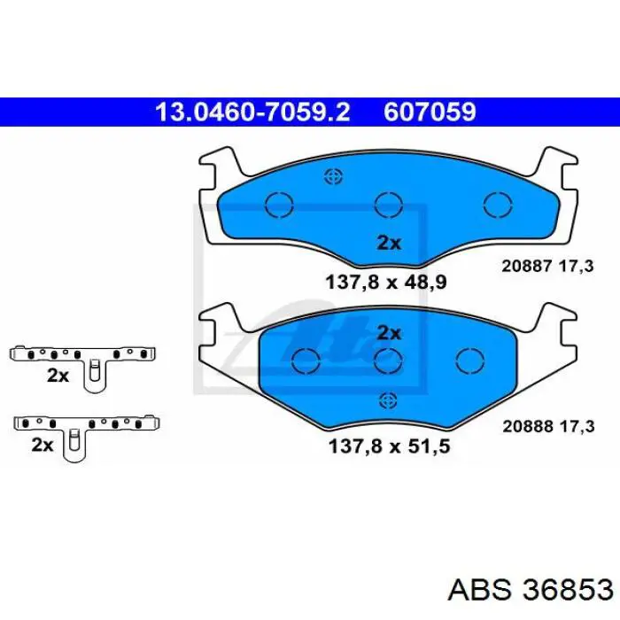 36853 ABS pastillas de freno delanteras