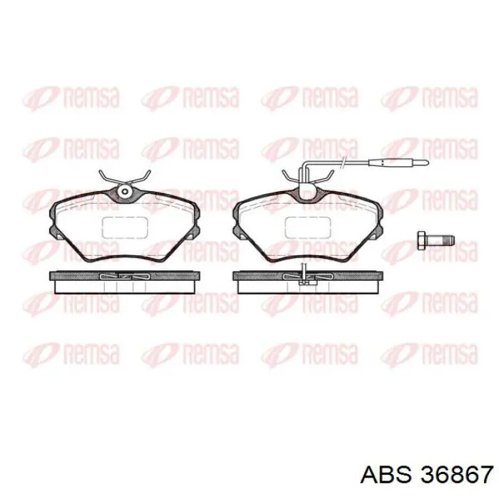 36867 ABS pastillas de freno delanteras