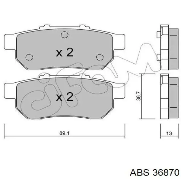 36870 ABS pastillas de freno traseras