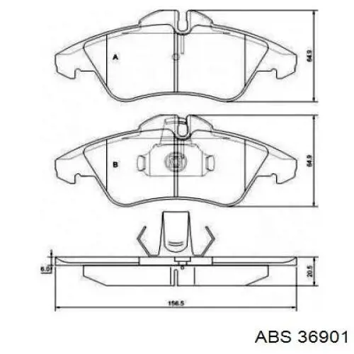 36901 ABS pastillas de freno delanteras