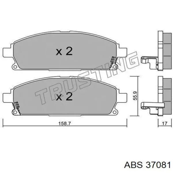 37081 ABS pastillas de freno delanteras