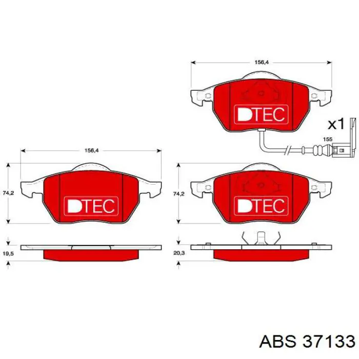 37133 ABS pastillas de freno delanteras