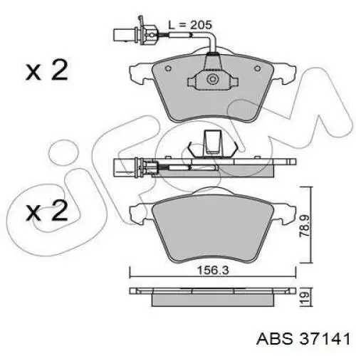 37141 ABS pastillas de freno delanteras