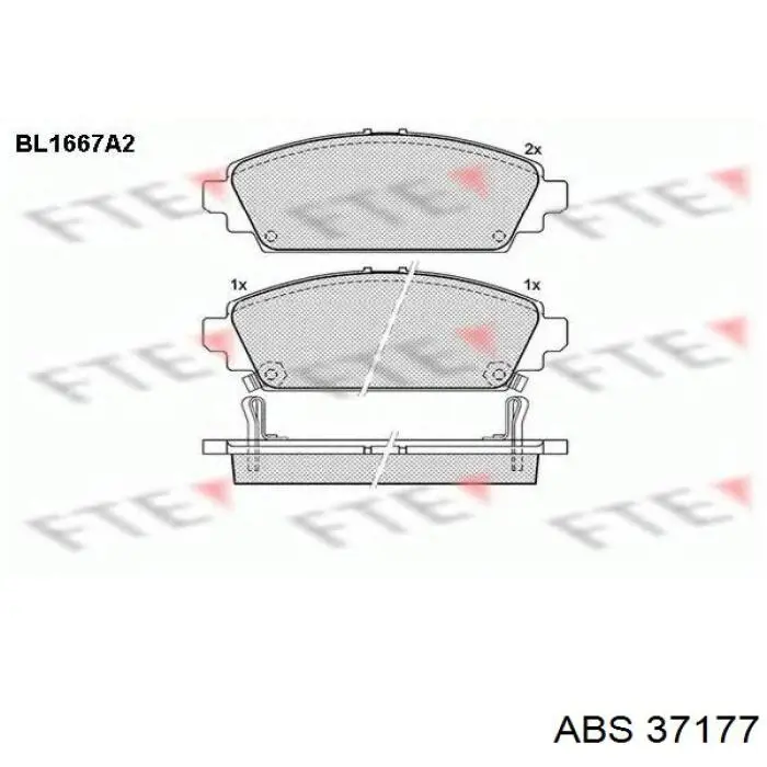 37177 ABS pastillas de freno delanteras