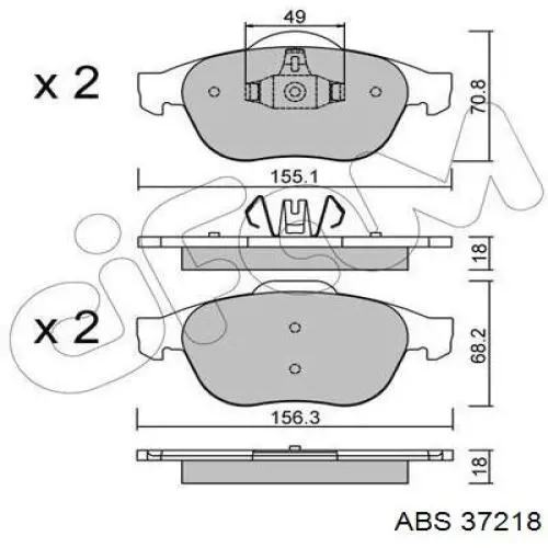 37218 ABS pastillas de freno delanteras