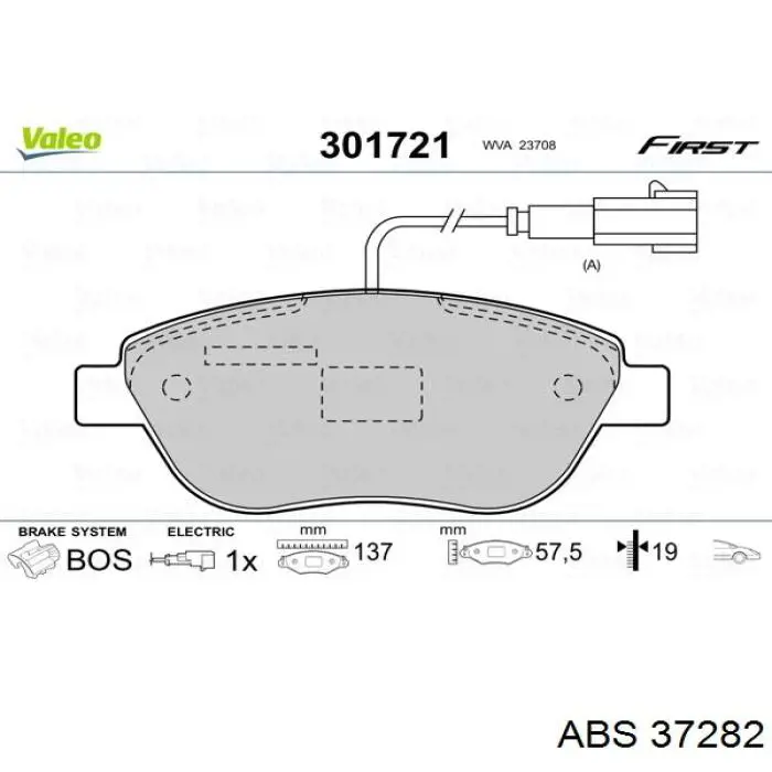 37282 ABS pastillas de freno delanteras