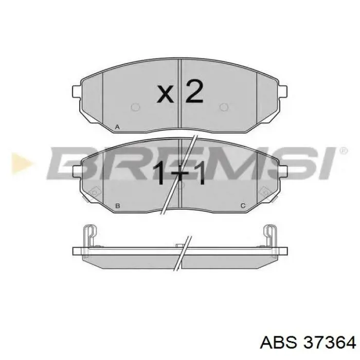 37364 ABS pastillas de freno delanteras