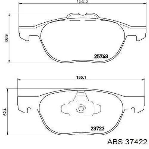 37422 ABS pastillas de freno delanteras