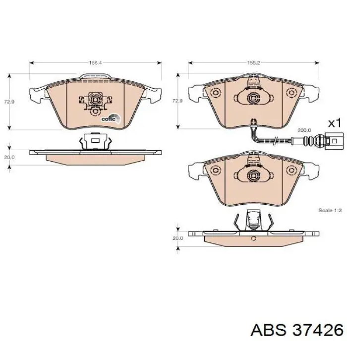 37426 ABS pastillas de freno delanteras