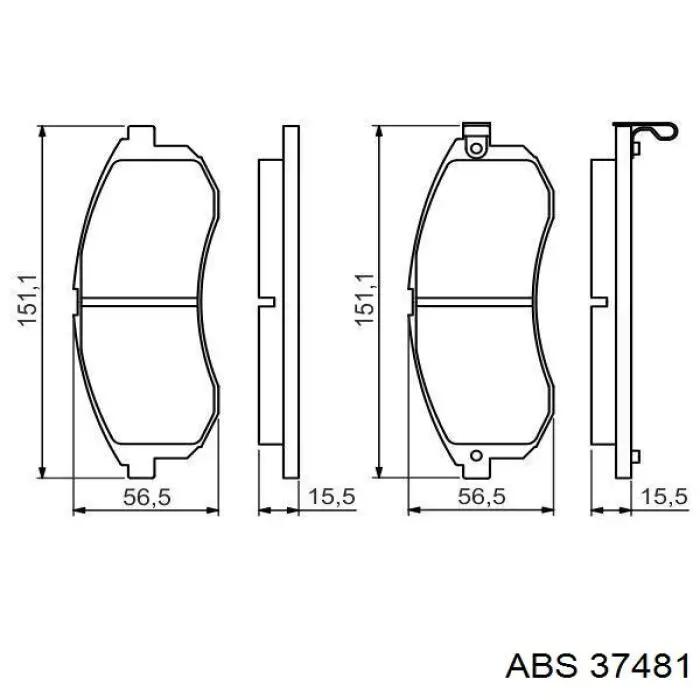 37481 ABS pastillas de freno delanteras