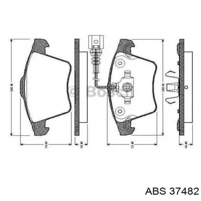 37482 ABS pastillas de freno delanteras