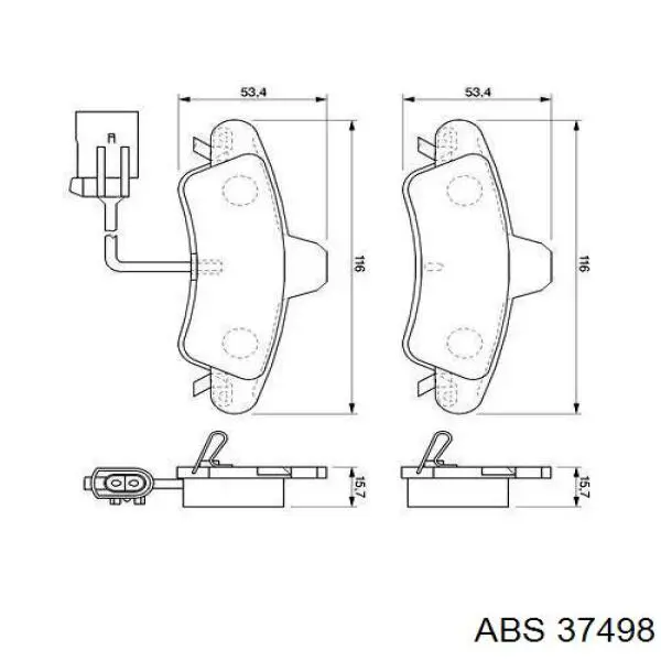 37498 ABS pastillas de freno traseras