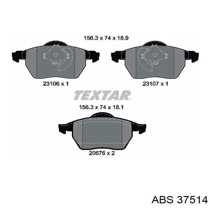 37514 ABS pastillas de freno delanteras