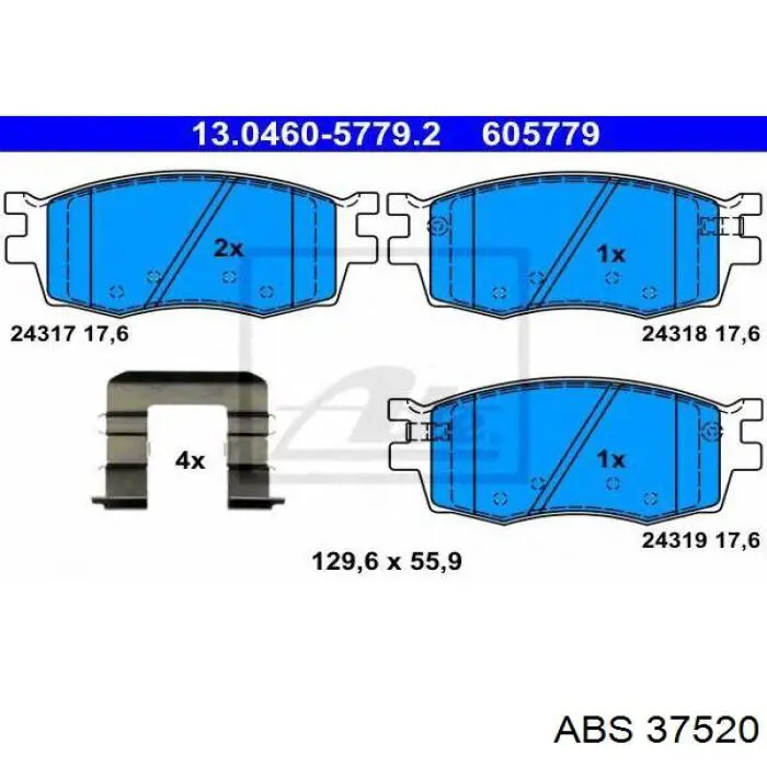 37520 ABS pastillas de freno delanteras