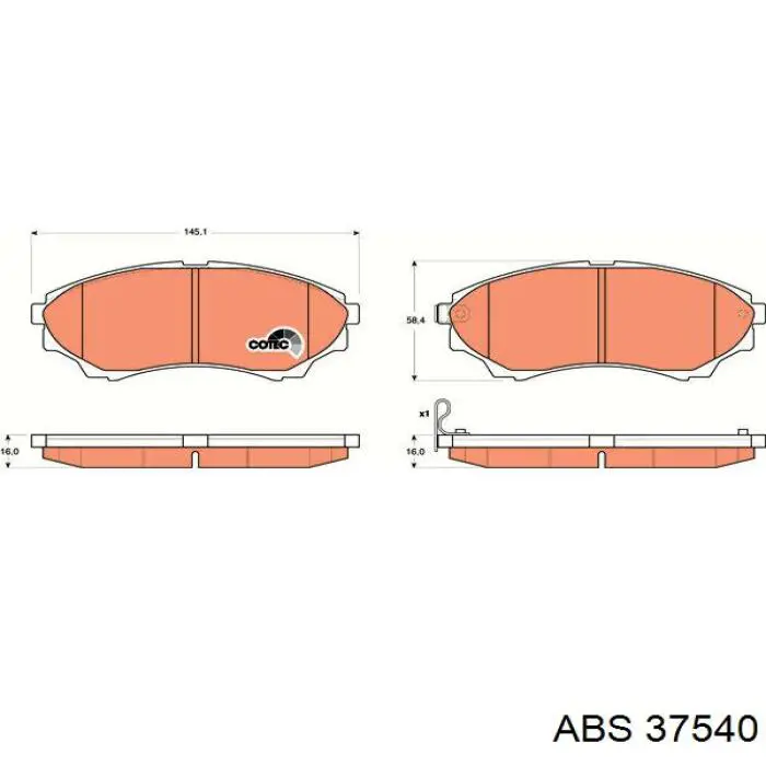 37540 ABS pastillas de freno delanteras