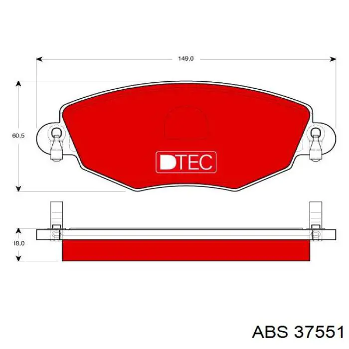 37551 ABS pastillas de freno delanteras