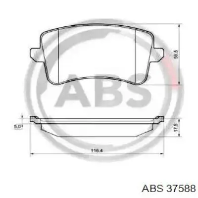 37588 ABS pastillas de freno traseras